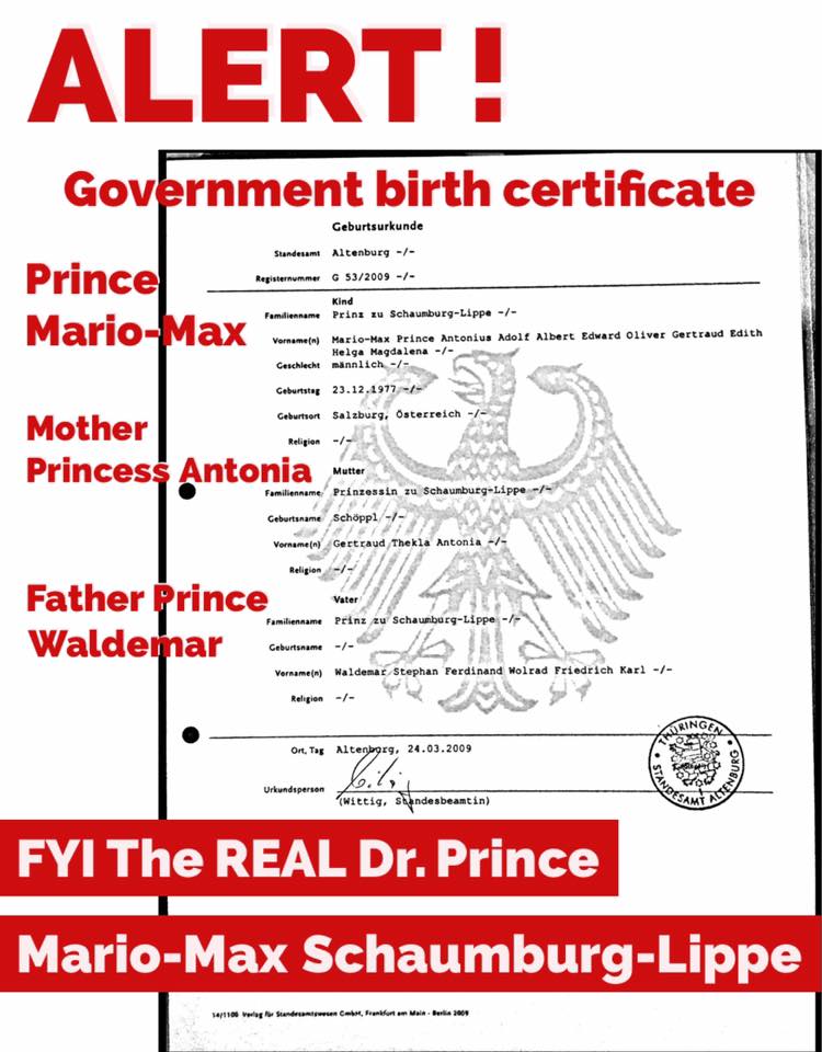 Prince Mario-Max Schaumburg-Lippe real prince? yes Mario-Max Prinz zu Schaumburg-Lippe also Prinz Mario-Max ein echter Prinz? ja 